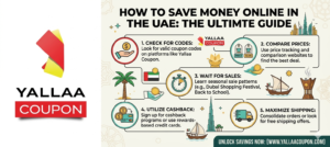 how to save money online UAE infographic
