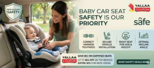 Properly installed baby car seat