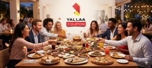 Family and friends enjoying meals using fast food coupons